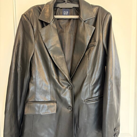 GAP Black Leather Jacket – Size S/P (New With Tags) - Picture 1 of 6